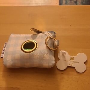 Mary Square Pet Waste Bag Holder - Blue and Gold